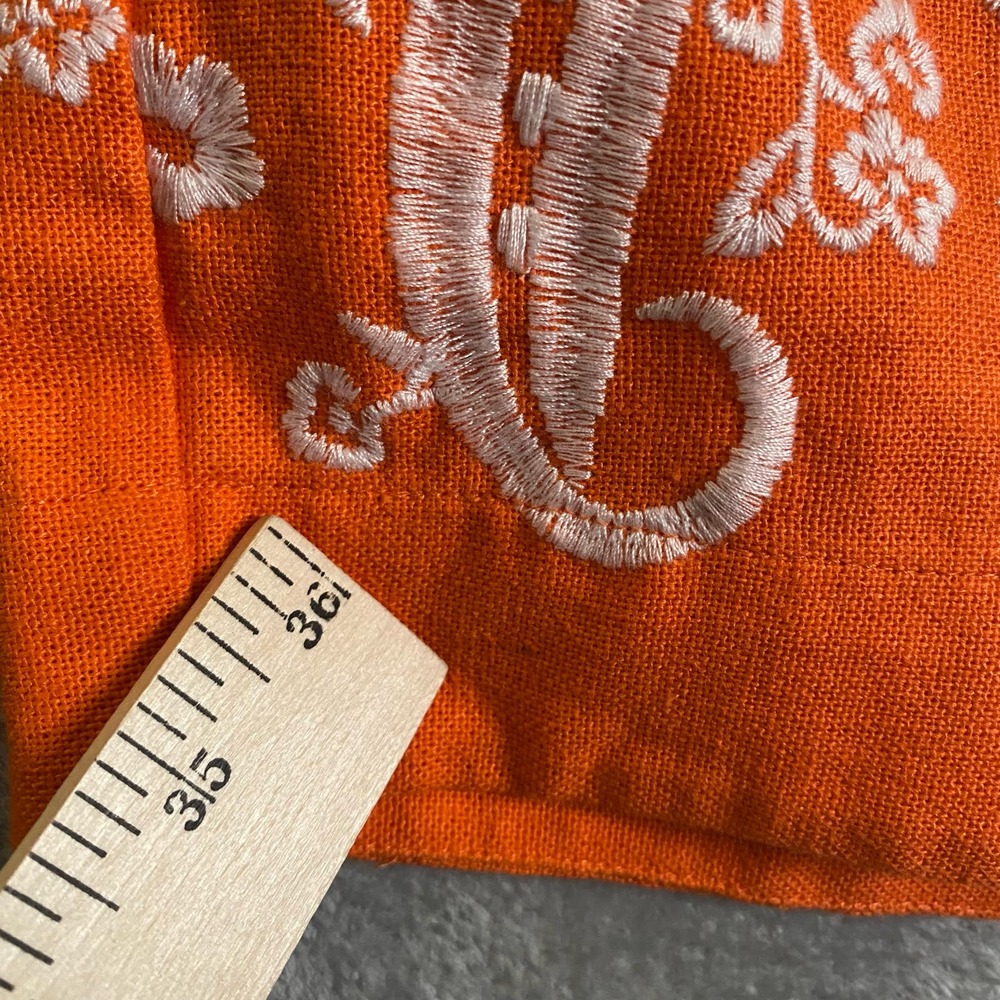 Anthropologie Maeve Orange Sleeveless Mini Dress with White Embroidered Starfish - Picture 15 of 15